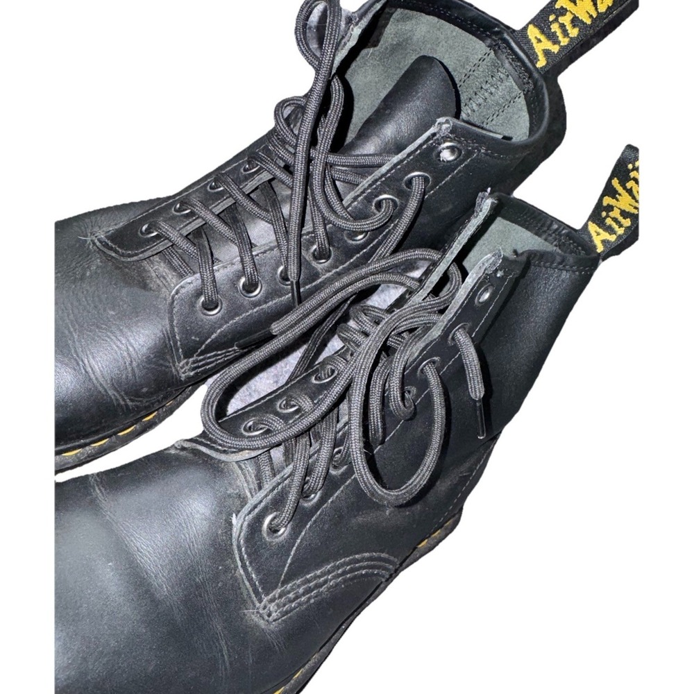 Dr. Martens 1460 Black Smooth Leather 8-Eye Lace Up Boots Women Sz 9 Men Sz 8 - Picture 8 of 10